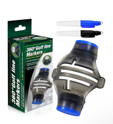 Golf Ball Line Marker Tool | 360° Triple Line Stencil | Alignment & Putting Aid