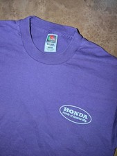 Vintage Employee Issued Purple Honda Graphic Shirt Workplace Safety Sz Large