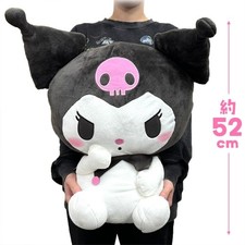 Sanrio Characters Kuromi's super big plush toy in a crouching pose From Japan