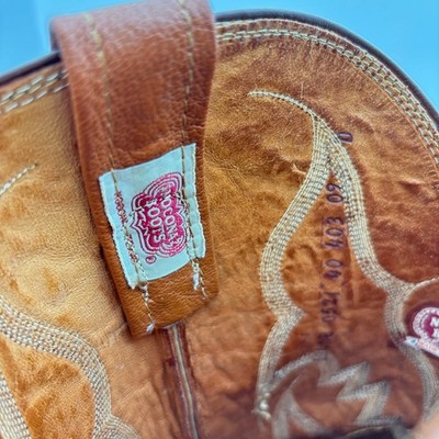 Vintage 70s Nocona Ostrich Cognac Leather Boots Men display picture 1