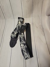 Levy&rsquo;s 2" Polyester Ying Yang Design Guitar Strap (Black White) Tribal