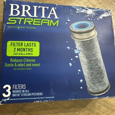 Brita Stream Pitcher Water Filter -Gray, Pack of 3