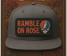 Ramble On Rose The Grateful Dead Hat, Removable Metal Patch, Snapback