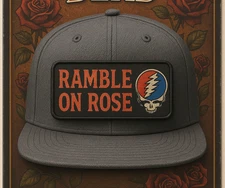 Ramble On Rose The Grateful Dead Hat, Removable Metal Patch, Snapback