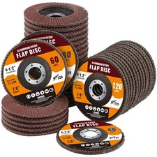 40 Pack Flap Discs 4 1/2 for Angle Grinder 40 60 80 120 Grit Grinding Wheels... 