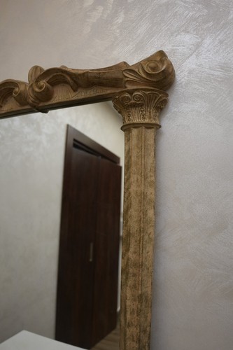 Vintage Ornate Wall Mirror with Carved Wood Frame - US BAROQUE REVIVAL - Picture 6 of 20