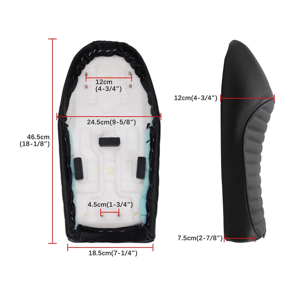 Asiento de corredor de café retro para motocicleta de Estados Unidos asiento de sillín para Suzuki TU250X personalizado Foto 3 de 4