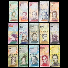 Venezuela 15 Banknotes Lot Set Bolivares Currency Banknote World Paper Money