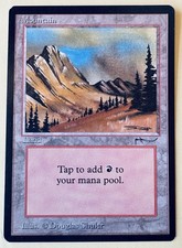 MTG MAGIC THE GATHERING ARABIAN NIGHTS MOUNTAIN LAND ( Super Clean )! NM+
