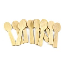 Bamboo Utensils  200PK Mini-Bamboo Spoon 3.54" Disposable Small 100 Biodegr...