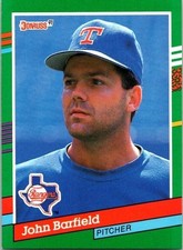 John David Barfield Texas Rangers 688 Donruss 1990 Baseball Card