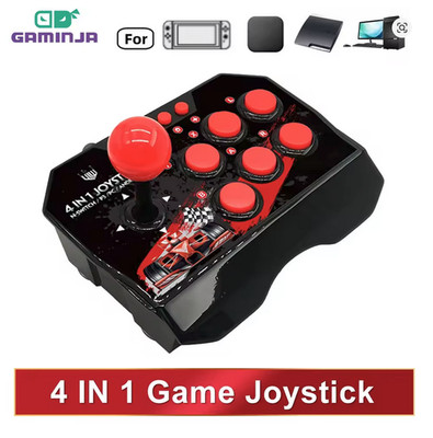 GAMINJA 4-in 1 Spiel Joystick mit 3m USB Kabel für PC, XBOBX, Playstation, Nintendo