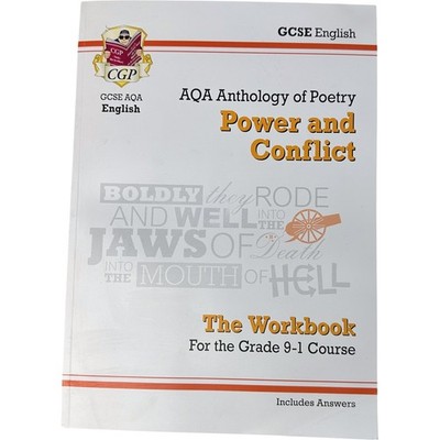 CGP AQA Poetry Workbook GCSE English Power and Conflict Study Guide Exam Style