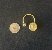 Gold Colored Letter F Keyring