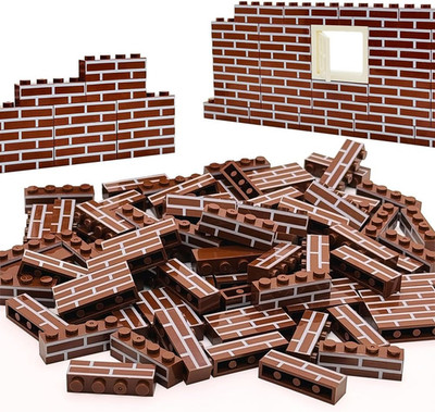 100Pcs Classic Wall Building Bricks1X4 Masonry Profile Bricks Blocks Parts and