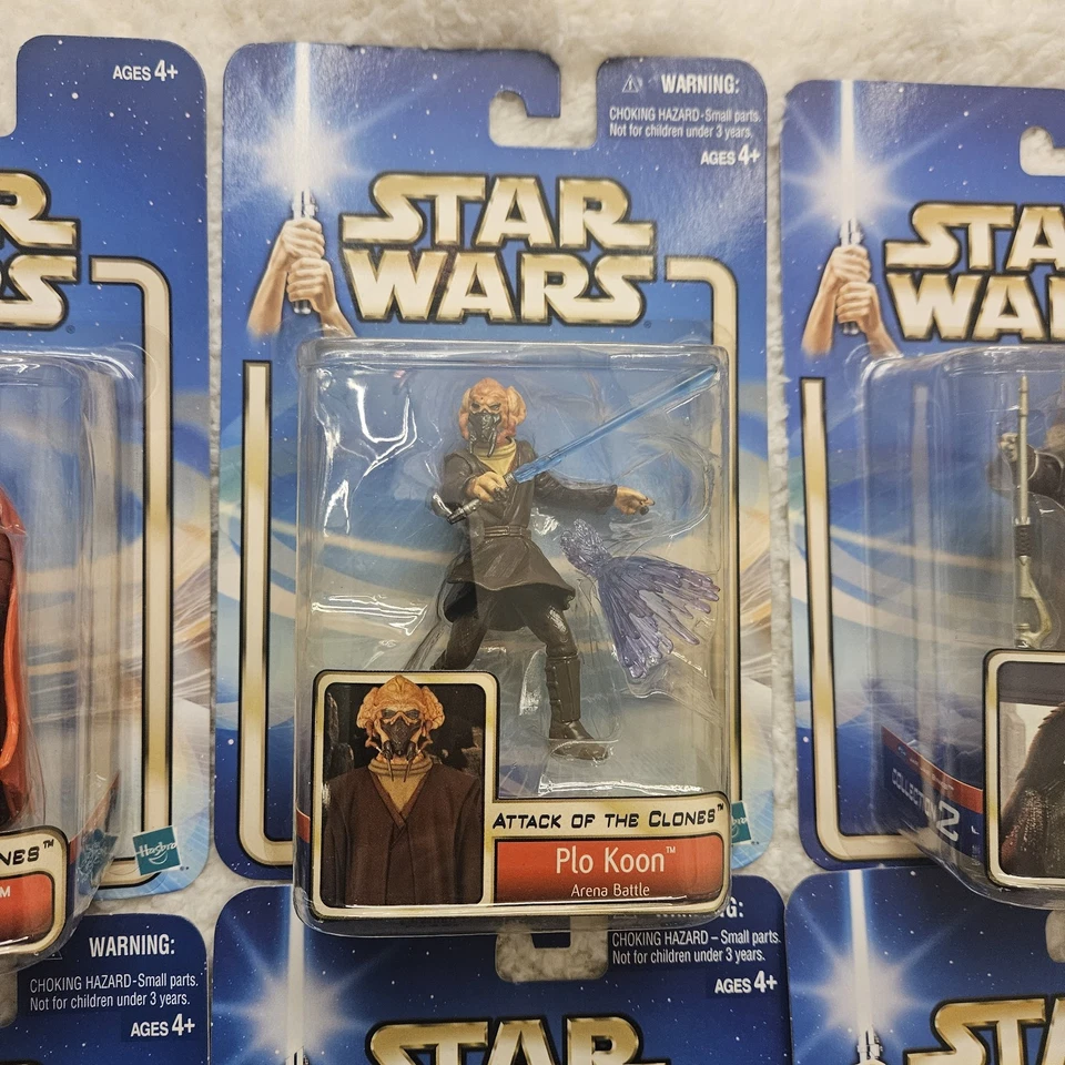 Lot 6 STAR WARS 2002 Attack of the Clones FIGURES Collection 2 Vtg CLEAN CARDS - Image 4 of 4