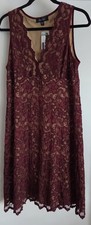 NWT Karen Kane Red Lace Sleeveless Dress XL Womens Bodycon Midi Made in USA