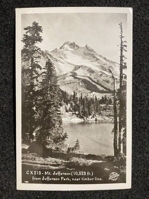 Mt Jefferson Oregon OR RPPC Cascade Mountain Antique Real Photo Postcard