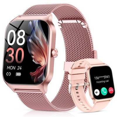 CASCHO Smart Watch for Women (2 Bands), Bluetooth Call Smartwatch with AI Voice,