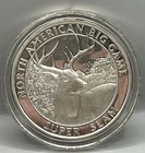 American Big Game 1 Troy oz .999 fine Silver White Tail Deer Coin Super Slam