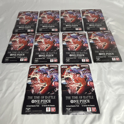 Bandai One Piece Card Game Time of Battle Booster Pack Lot 10x 12-Card English