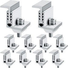 Zhengmy 10 Solar Panel End Clamp Mounting Z Bracket Mid Clamps Aluminum Rail...
