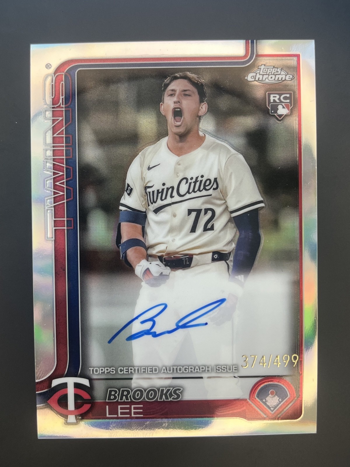 BROOKS LEE 2025 Topps Chrome Twins Rookie RC #RA-BL Refractor AUTO #/499