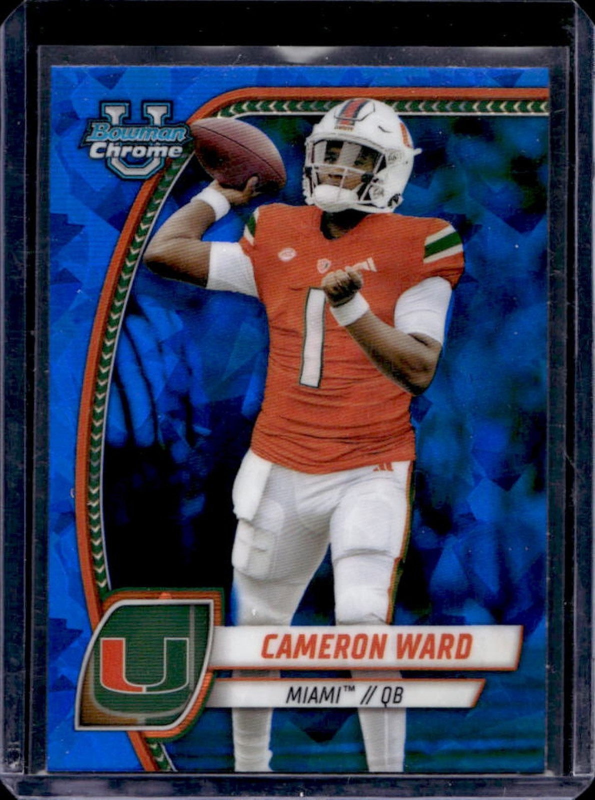 2024 Bowman Chrome U Sapphire Cameron Ward #38 Hurricanes Dolphins