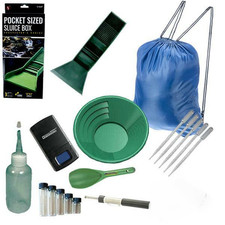 12" Green Gold Pan Panning Kit, Pocket Sluice Box  Digiweigh Pocket Scale