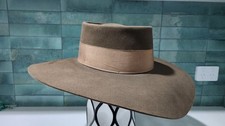 MENS BROWN WIDEBRIM RESISTOL STAGECOACH SELF CONFORMING COWBOY FURFELT HAT SZ 58