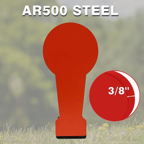3/8" AR500 12.8'' Classic Popper Steel Shooting Target, 6'' Plate Auto Reset ... - Picture 2 of 7