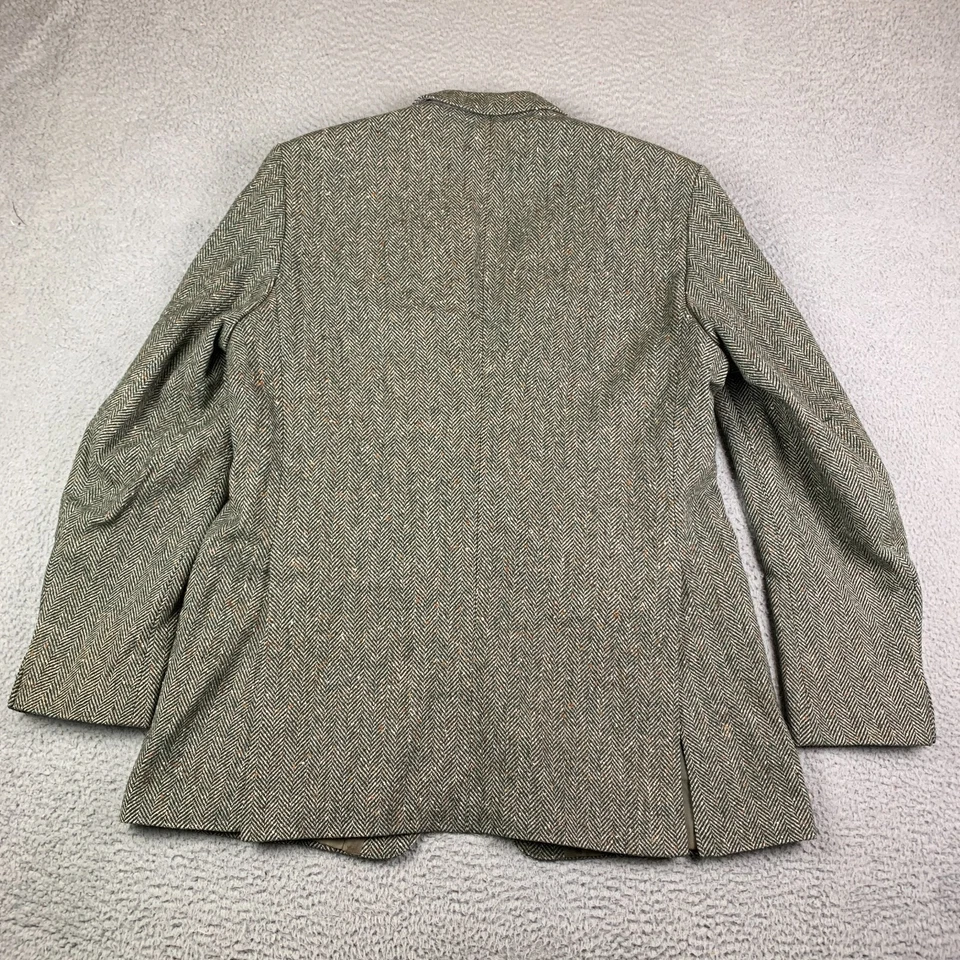 Magee Donegal Tweed Blazer Jacket Sport Coat Mens 44L Wool Herringbone Green - Image 2 of 4