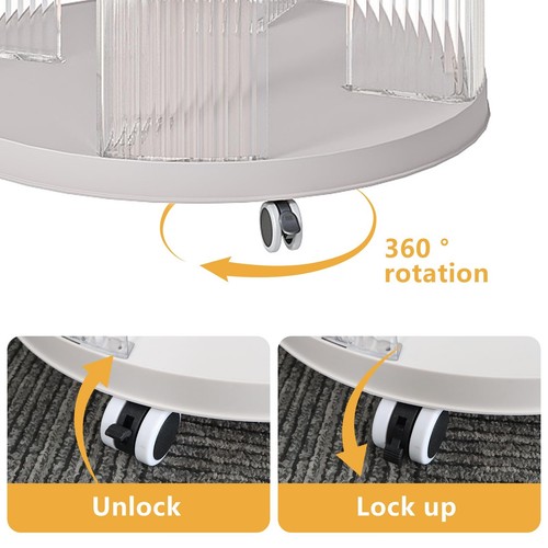 Rotating Bookshelf, 360°Display Spinning Rolling Bookshelf Tower, 3 Tiers Mov... - Picture 5 of 9