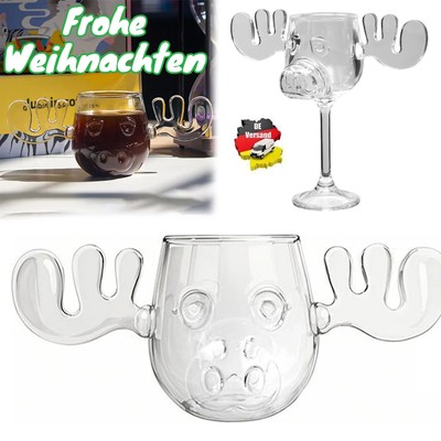 National Lampoon's Weihnachtsurlaub Elch-Becher 8/10Unzen Klar Glas Geschenk DE