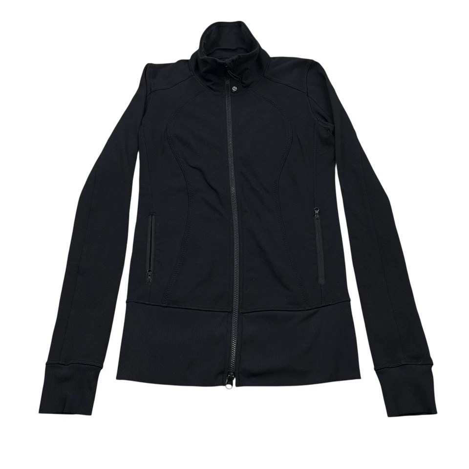 Chaqueta Lululemon Define para mujer talla 6 negra calce ajustado cremallera completa ropa deportiva Foto 2 de 4