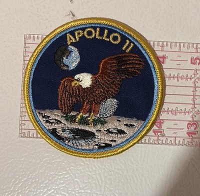 VINTAGE APOLLO 11 MISSION NASA EMBROIDERED  SPACE PATCH 4 