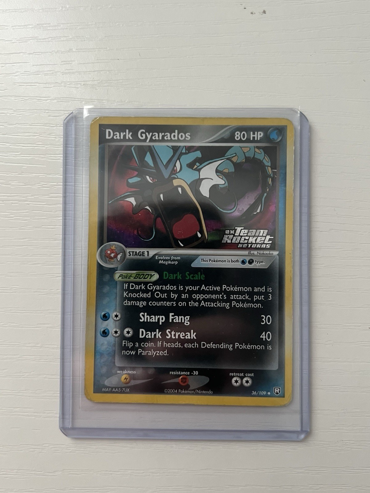 Pokemon Dark Gyarados Reverse Holo Card 36/109 Heavily Played