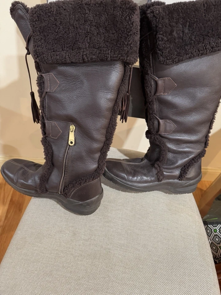 Botas Bally para mujer forradas de piel de oveja marrón 17” botas de invierno EE. UU. 8 Foto 2 de 4