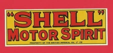 SHELL "MOTOR SPIRIT" Sticker / Decal RETRO 50's 60's PETROL SERVICE STATION