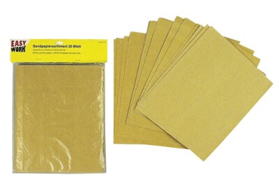 EASY WORK Sandpapiersatz 20 Blatt Schleifpapier Schleifblatt Schleifen Papier