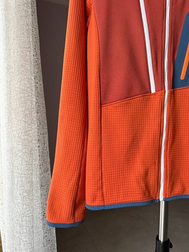 ORTOVOX MERINO INSIDE FLEECE ORANGE HOODED JACKET WOOL FULL ZIP MENS SIZE XL TOP - Picture 7 of 17