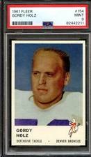 1961 Fleer #154 Gordy Holz PSA 9 Mint Pop 48 Denver Broncos 2211