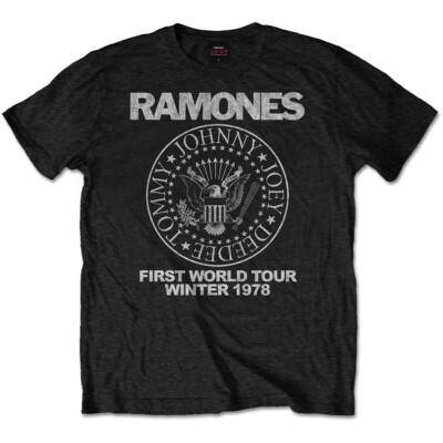RAMONES - First World Tour 1978 T-Shirt OFFICIAL MERCHANDISE