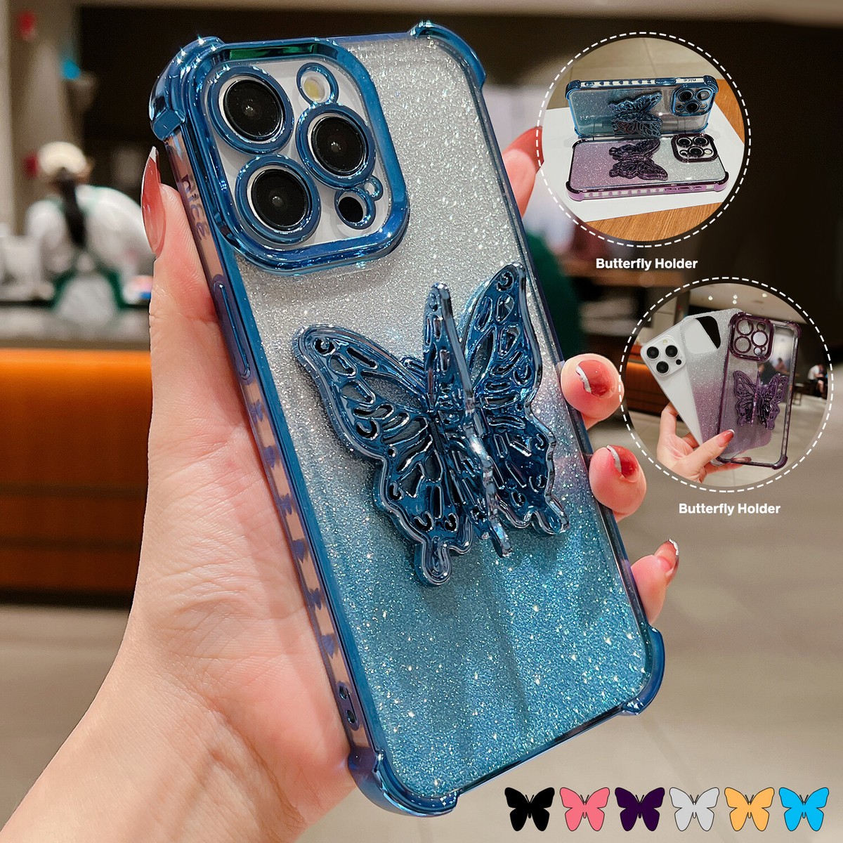 Butterfly Glitter Phone Cases Walmart Case For IPhone 15 Pro Max