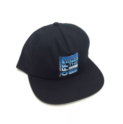 NEW Vans Off The Wall Ave Shallow 5 Panel Hat Cap Black Blue Snapback Unisex - Picture 1 of 7