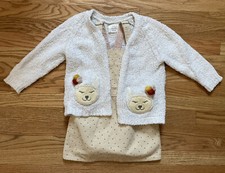 Zara Baby Girls Lot of 2 Corduroy Jumper Dress  Cardigan Sz 2/3 Yrs