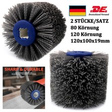 2x Satinierwalze Nylonb&uuml;rste Schleifb&uuml;rste f&uuml;r Satiniermaschine K&ouml;rnung 80# 120#