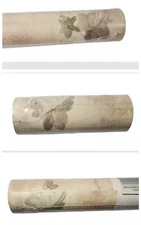 Wallquest Vinyl Coated Wallcoverings Wallpaper 20.5"×32.8 Beige Mauve Green Leaf