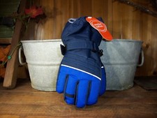 WONDER NATION BOYS SKI GLOVES ONE SIZE BLUE WATERPROOF ADJUSTABLE WINTER NEW
