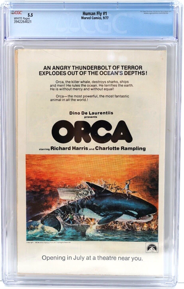 Cómic vintage 1977 Marvel Comics Human Fly #1 CGC 5,5 graduado Foto 2 de 2